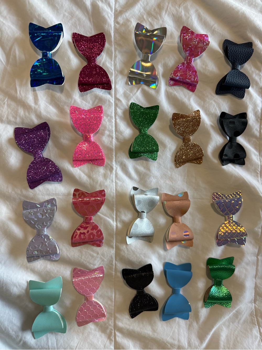 Sparkling Kids Mermaid Bow Hair Clips - Assorted Colors